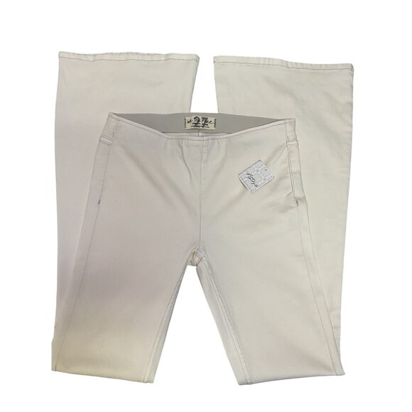 Free People Pants - Free People Ivory Stretch Flared Jeans Size 27 Cotton Blend Womens NWT